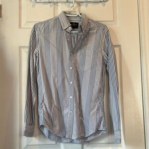 American Eagle Outfitters Blue and White Striped Shirt